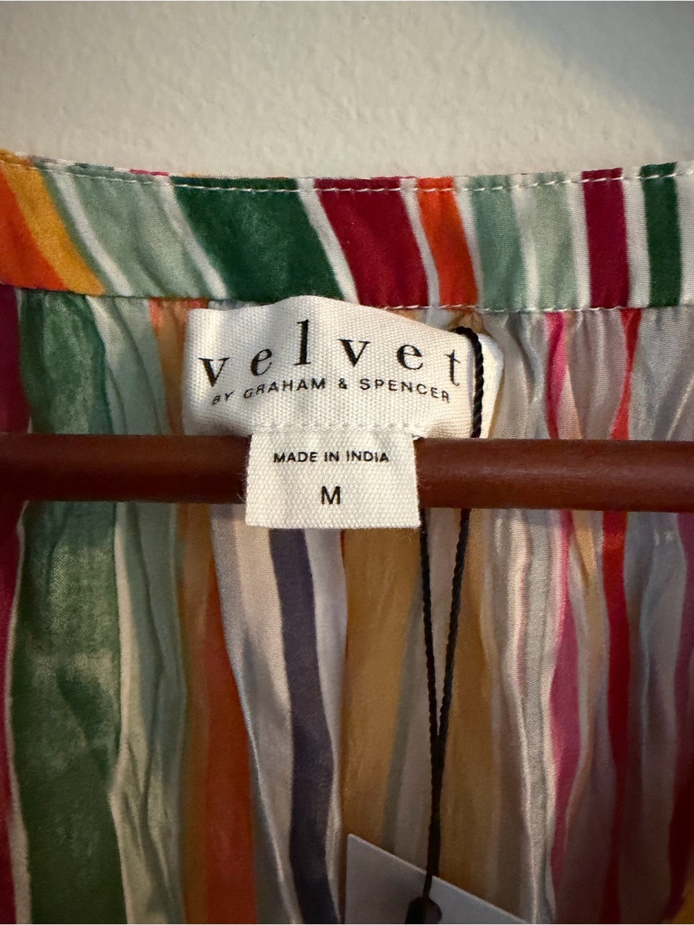 Velvet by Graham & Spencer Multicolor Vertical Stripe Short Sleeve Tunic - Picture 5 of 5